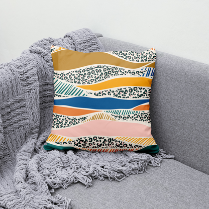 Abstract Modern Wildlife Pattern Throw Pillow