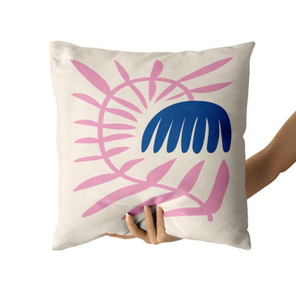 Big Geometric Flower Throw Pillow