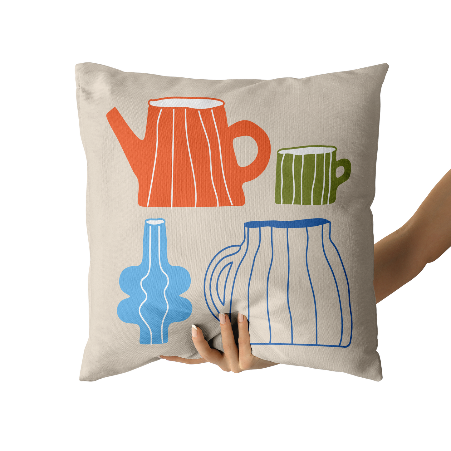 Kitchen Decor Throw Pillow with Pots