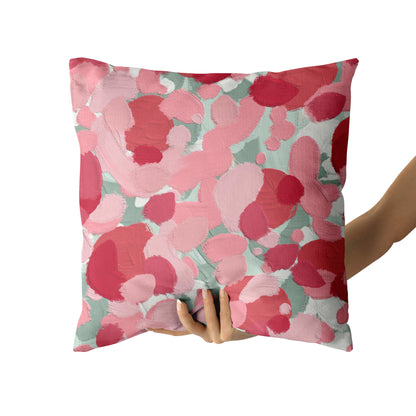 Painted Abstract Pink Peonies Throw Pillow