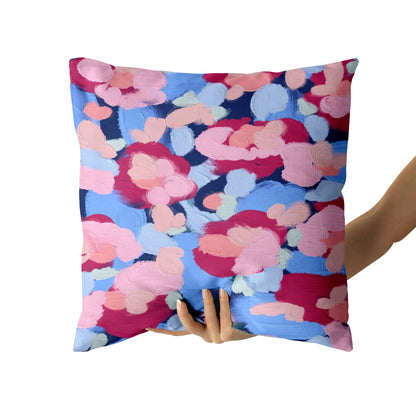 Colorful Painted Floral Throw Pillow