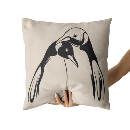 Penguins Love, Cute Animal Throw Pillow