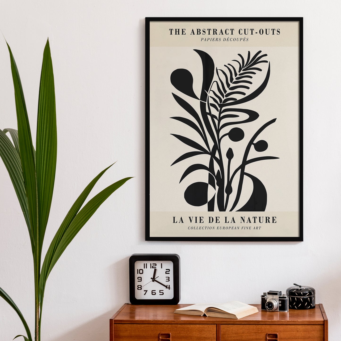 Black Abstract Floral Poster