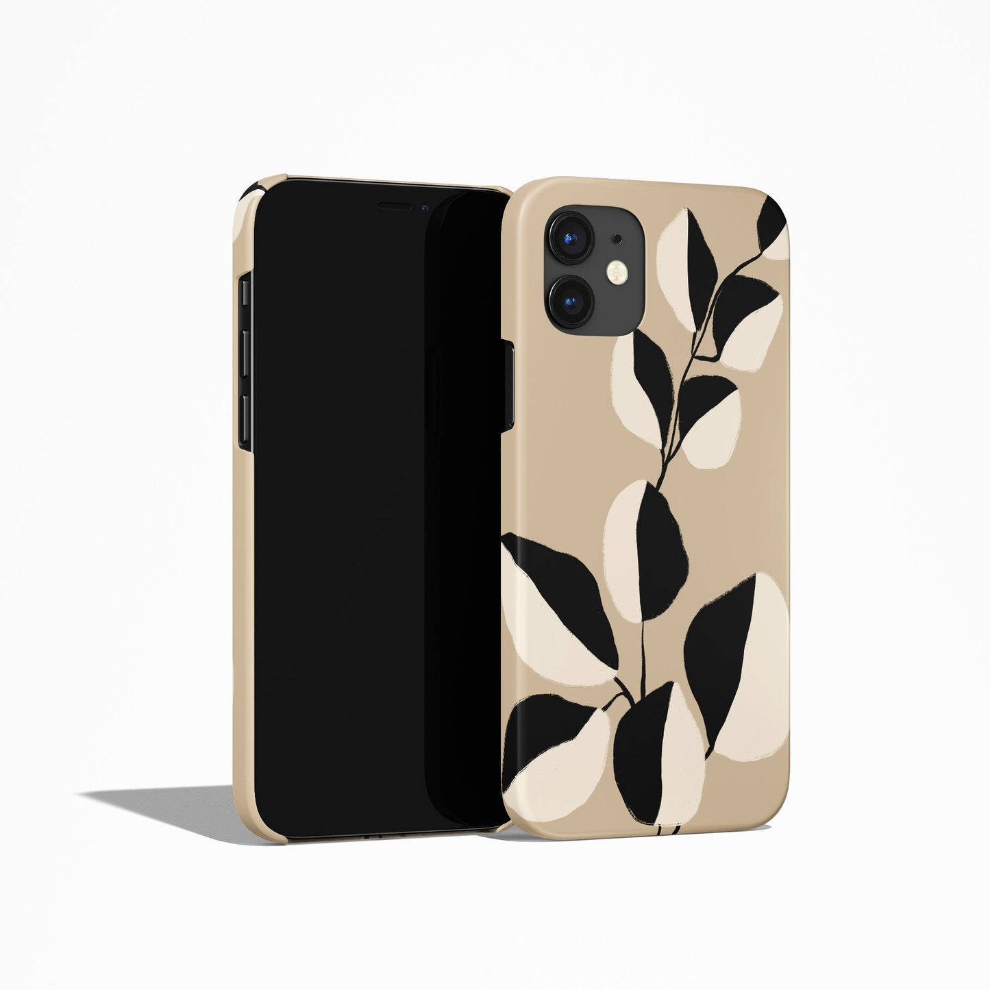 Beige&Black Floral iPhone Case