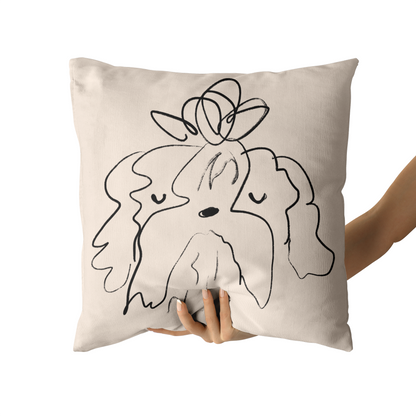 Cute Yorkshire Terrier Dog Minimalist Throw Pillow