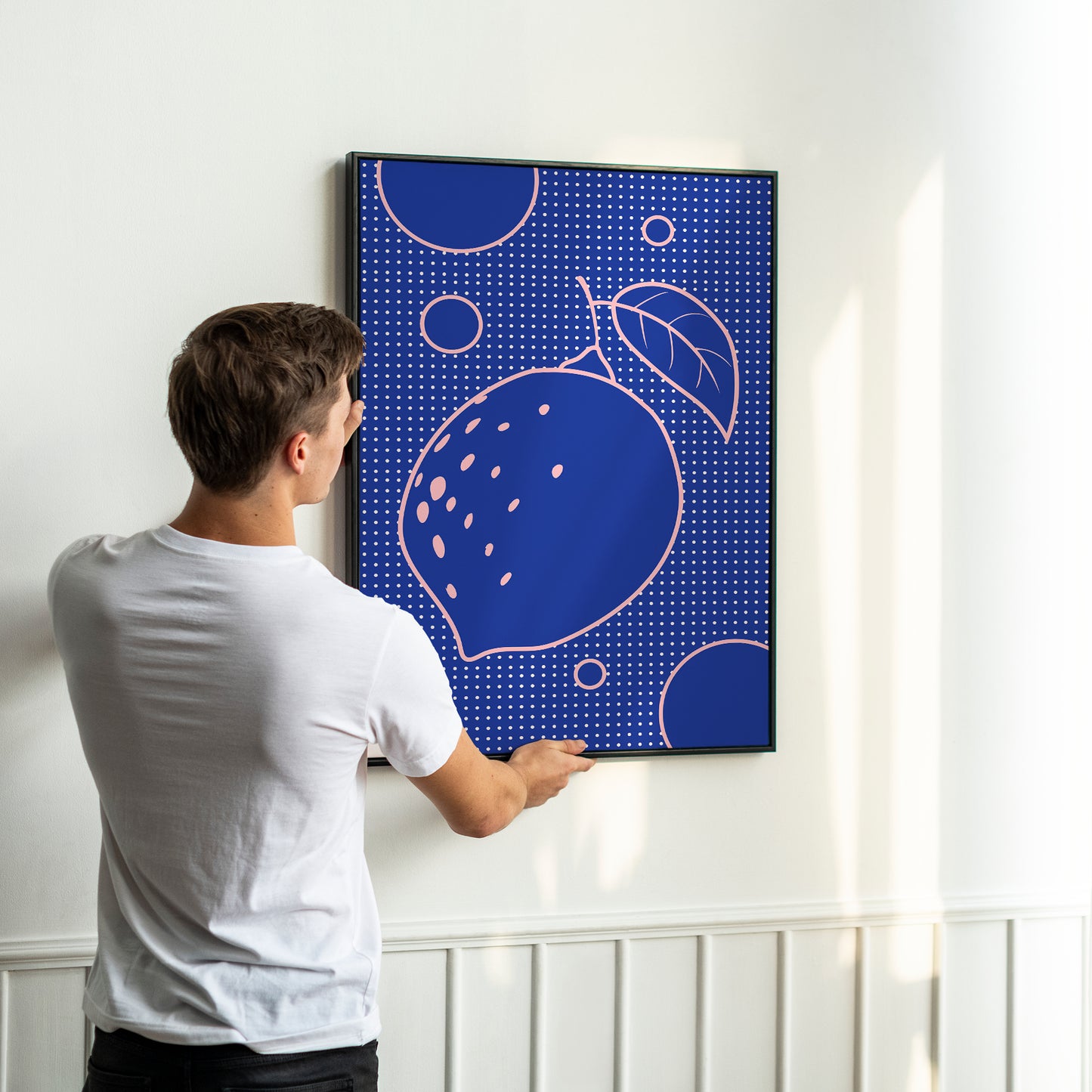 Blue Modern Lemon Poster