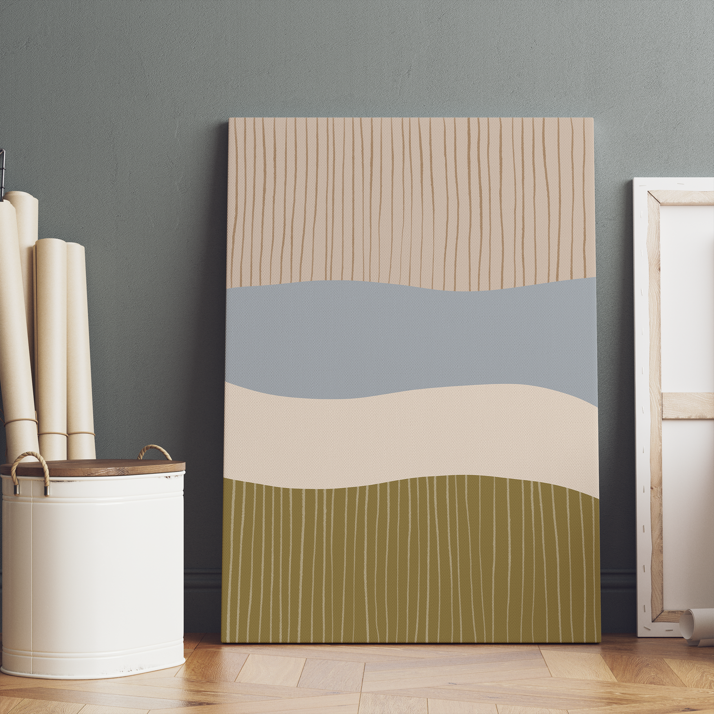 Boho Neutral Abstract Canvas Print