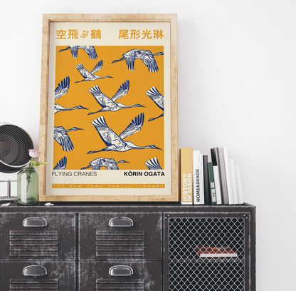 Flying Cranes Korin Ogata Poster