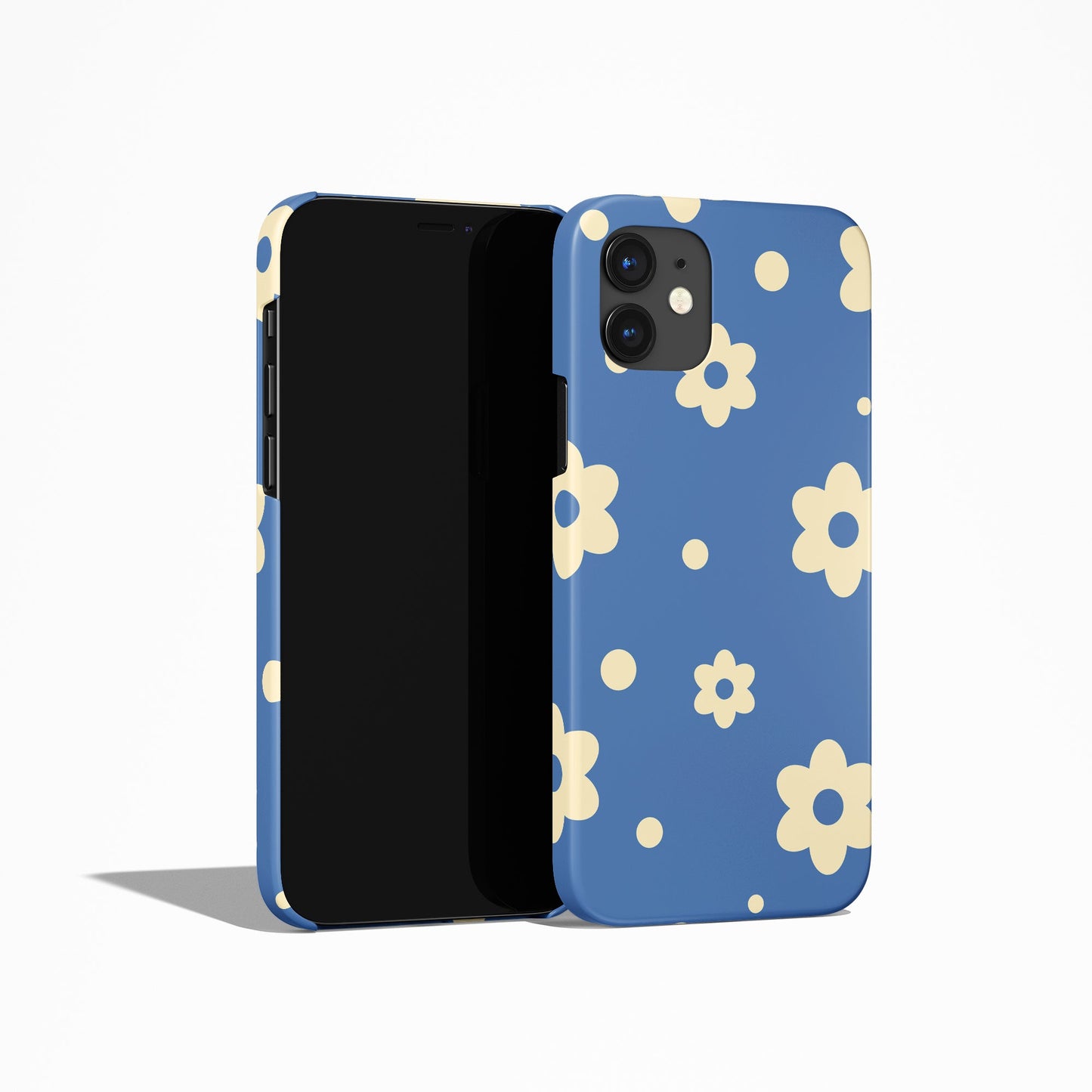 Blue Retro Flowers Sixites 60s iPhone Case