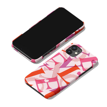 Pink Love Typography iPhone Case