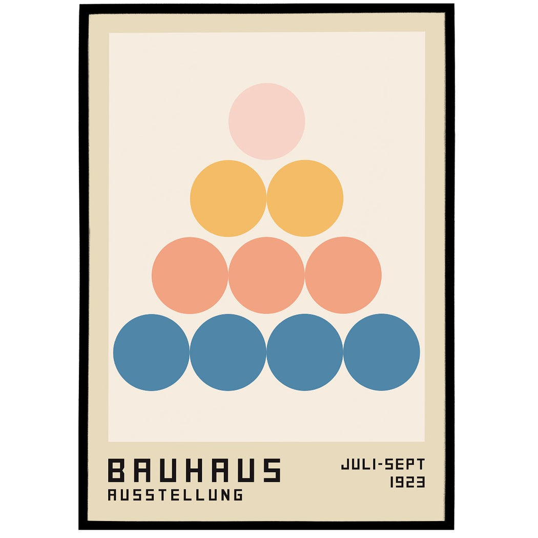 Geometric Bauhaus Circles Poster
