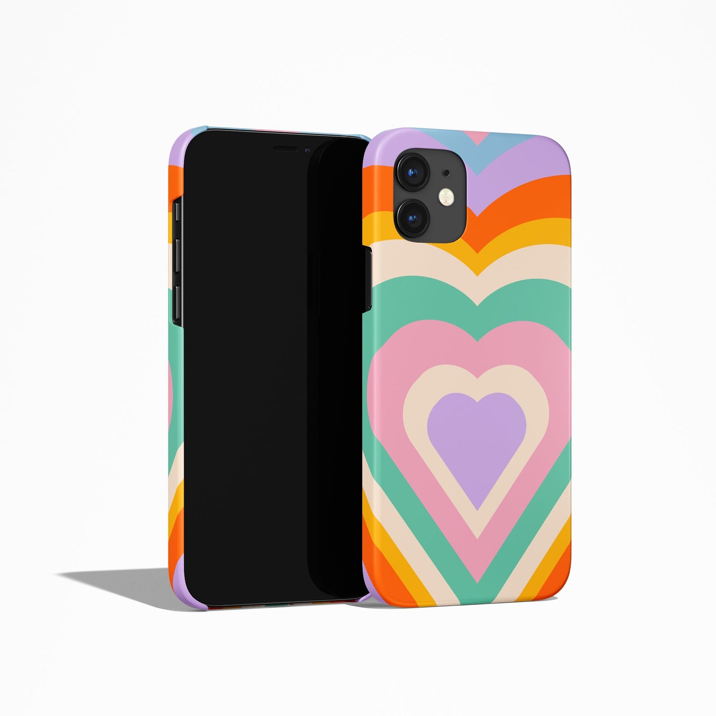 Colorful Groovy Heart 60s iPhone Case