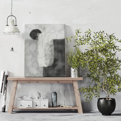 Monochrome Abstract Painting Canvas Print