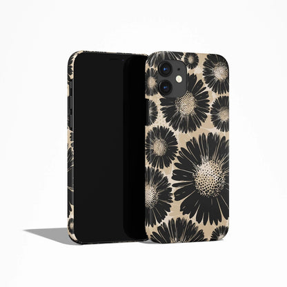 Vintage Black Flowers Art iPhone Case
