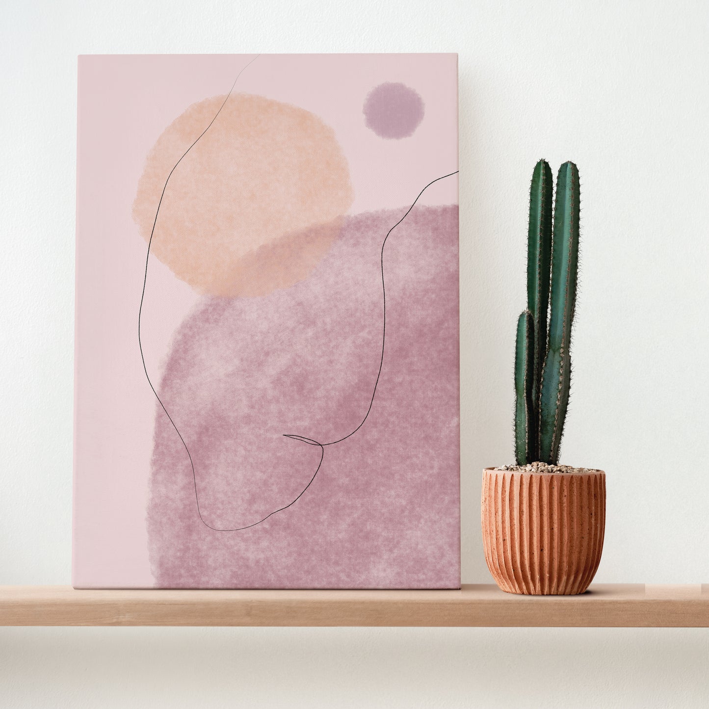 Pastel Pink Abstract Print on Canvas