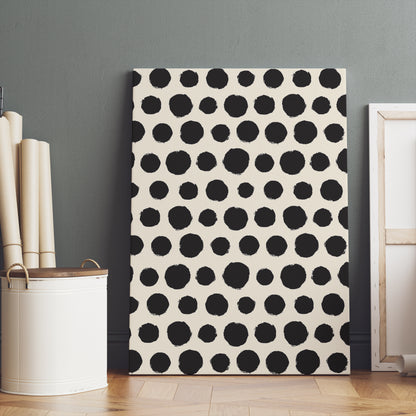 Black Rustic Dots Canvas Print