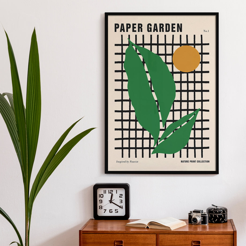 Retro Paper Garden Poster