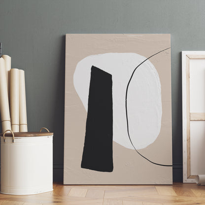 Black and Beige Abstract Painting