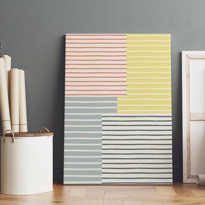 Retro Striped Painted Canvas Print