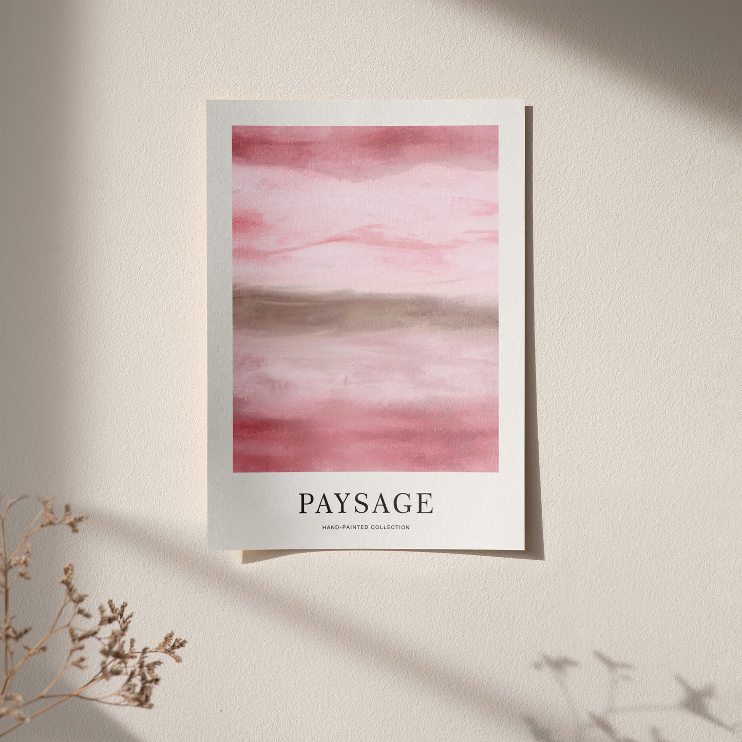 Pink Paysage No4 Hand Painted Poster