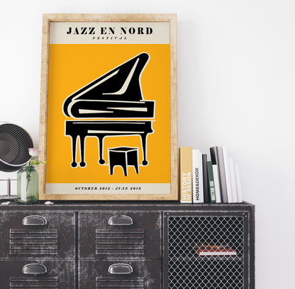 Yellow Piano Jazz En Nord Poster