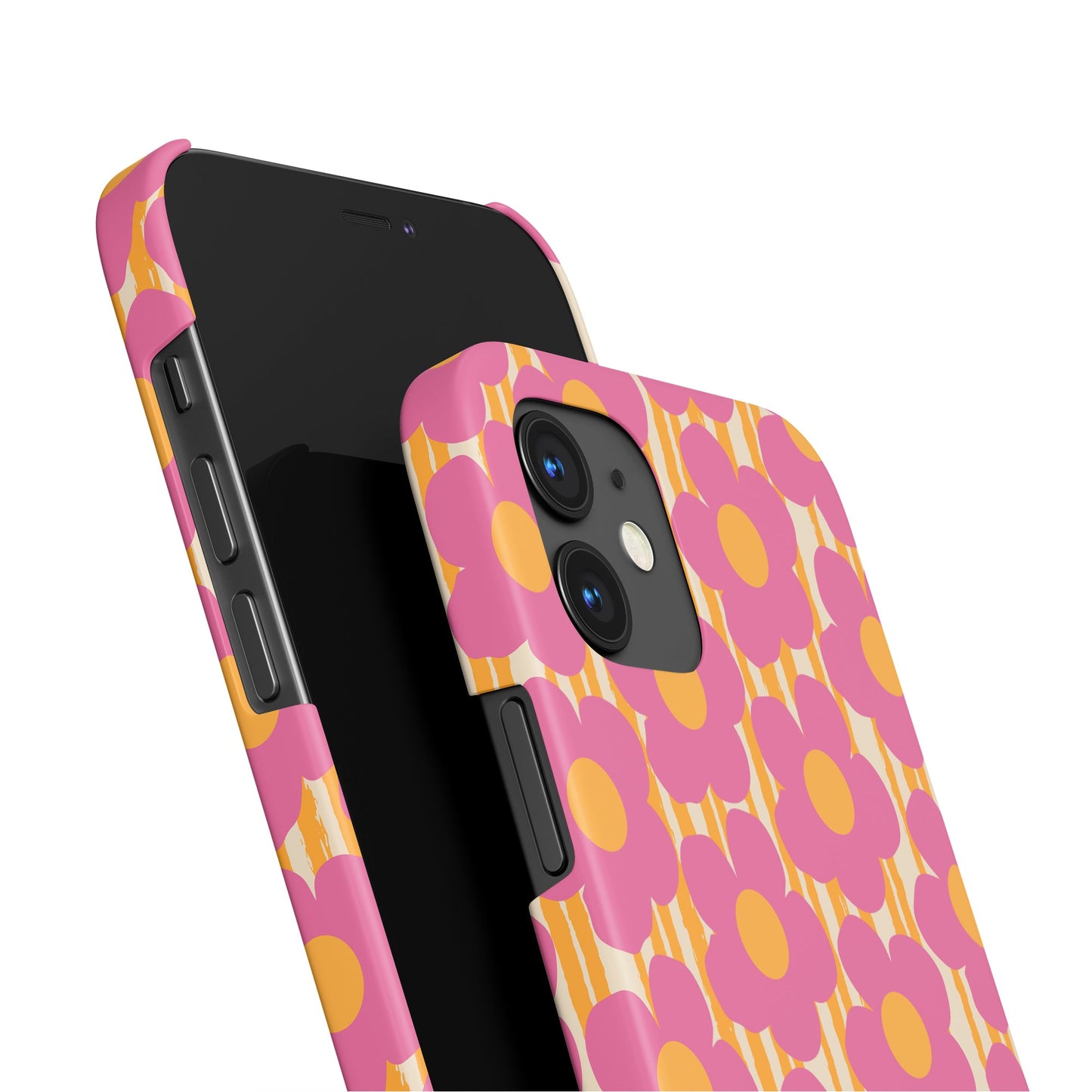 Pink Retro 50s Flower Pattern iPhone Case