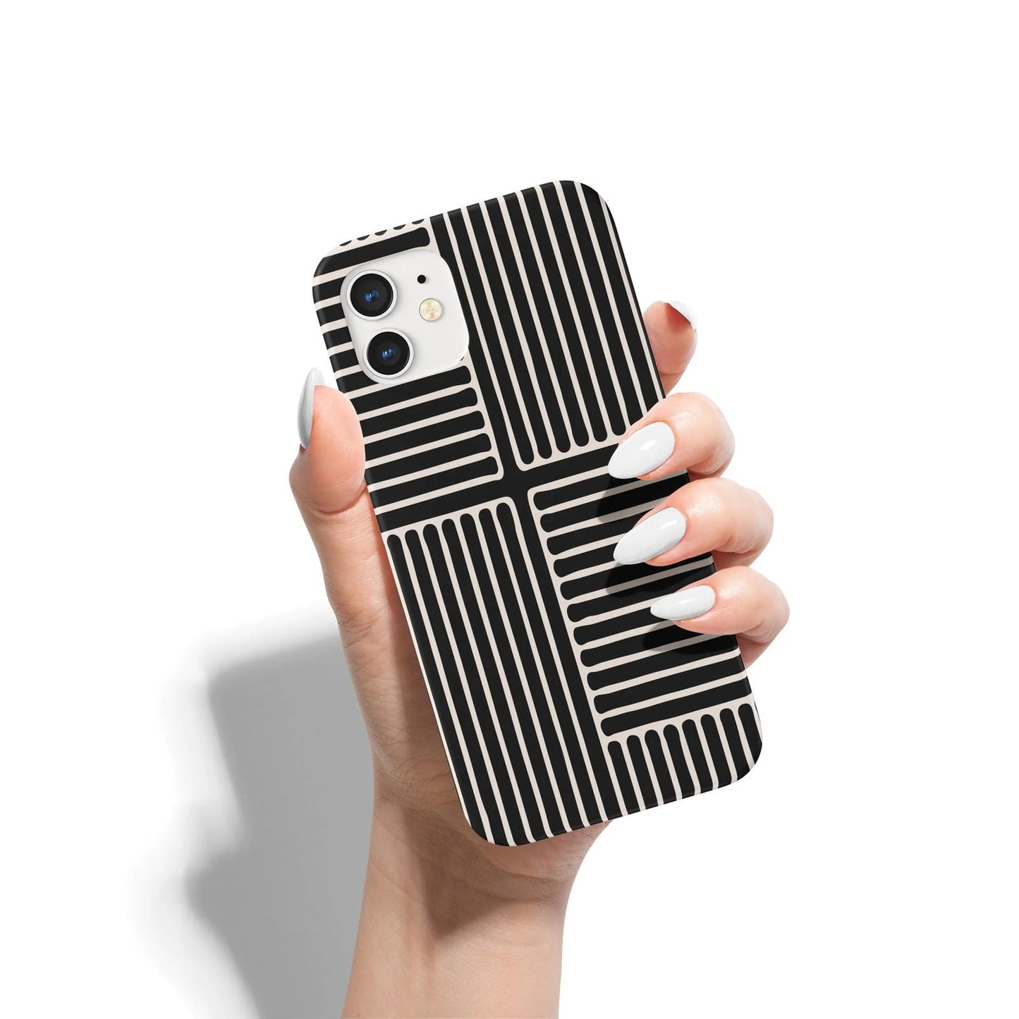 Black Modern Geometric Art iPhone Case