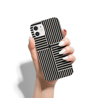 Black Modern Geometric Art iPhone Case