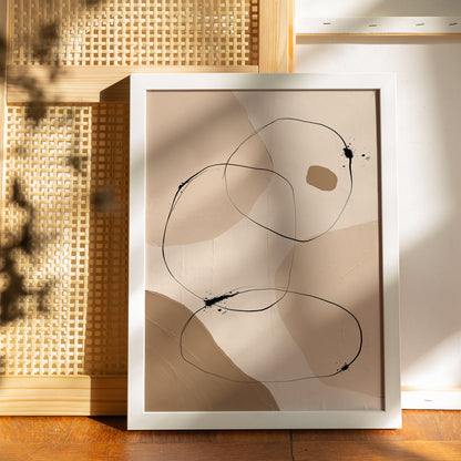 Modern Rustic Beige Abstract Poster
