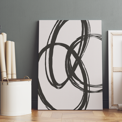 Black Modern Line Art Canvas Print