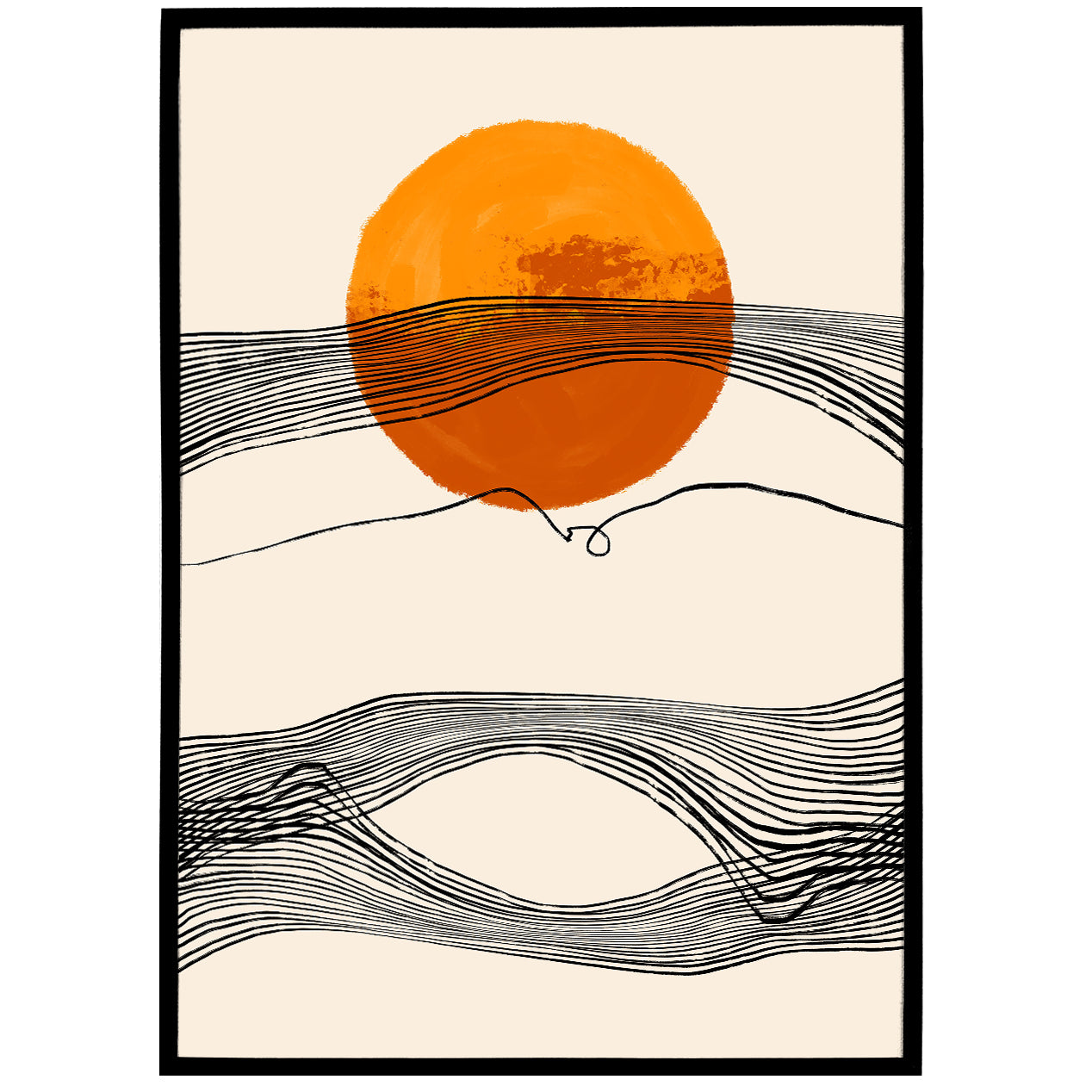 Abstract Sunset Illustration Print