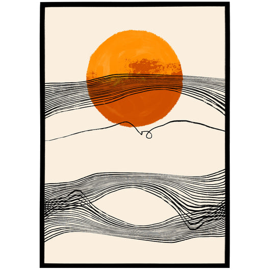 Abstract Sunset Illustration Print