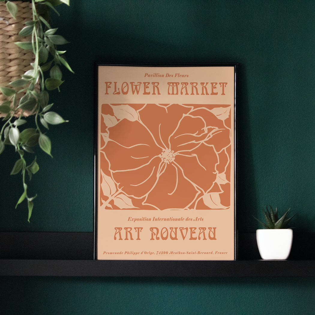 Art Nouveau, Flower Market Poster