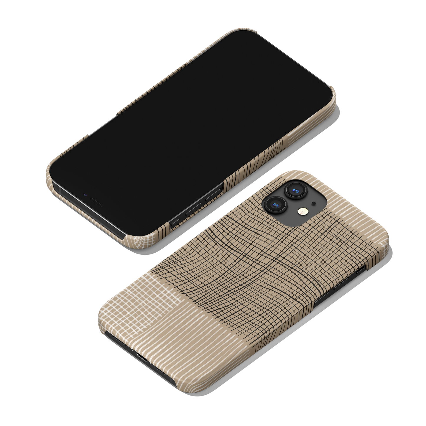 Rustic Beige Checkered Abstract iPhone Case