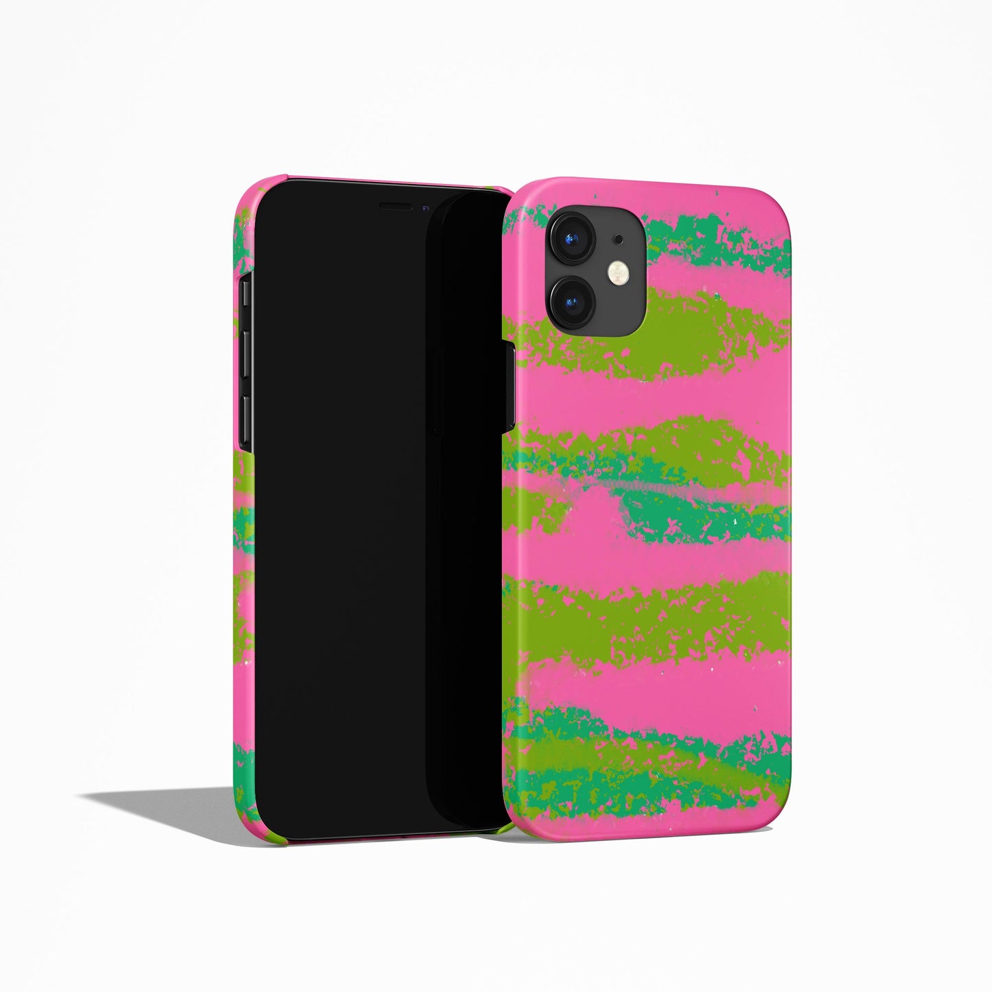 Pink Green Abstract Pattern iPhone Case