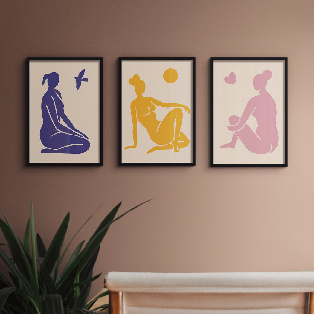Set of 3 Sitting Women Posters