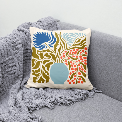 Eclectic Floral Style Throw Pillow