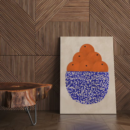 Blue Bowl with Oranges Canvas Print