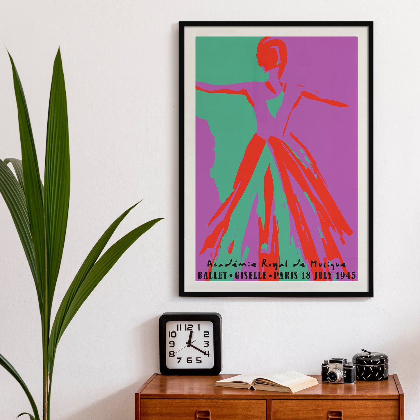 Colorful Retro Ballet Giselle Poster