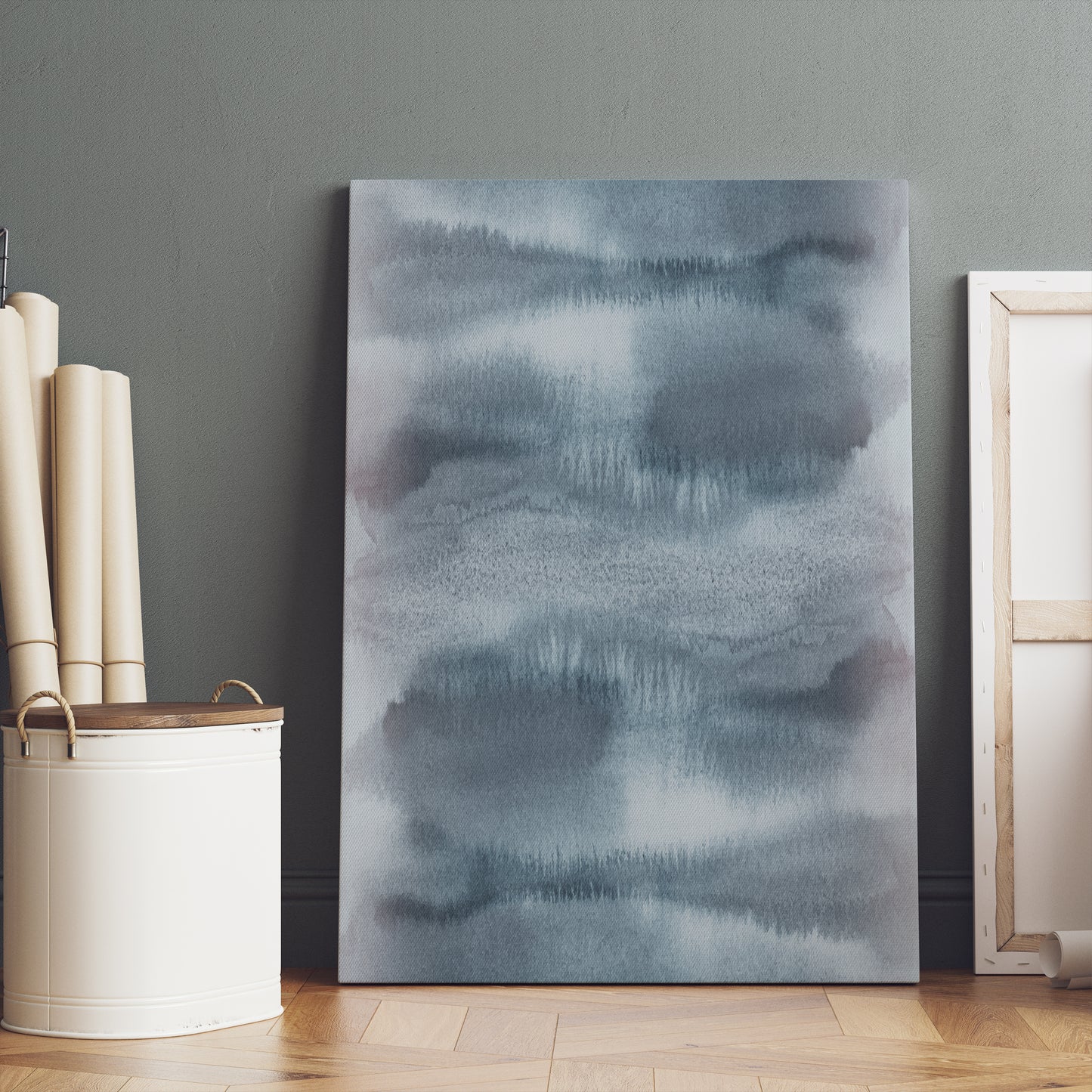 Blue Abstract Painting Canvas Print