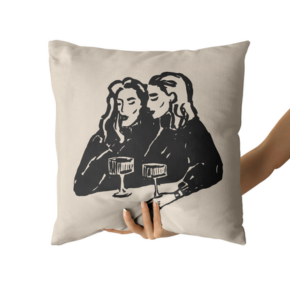 The Woman In the Bar Throw Pillow