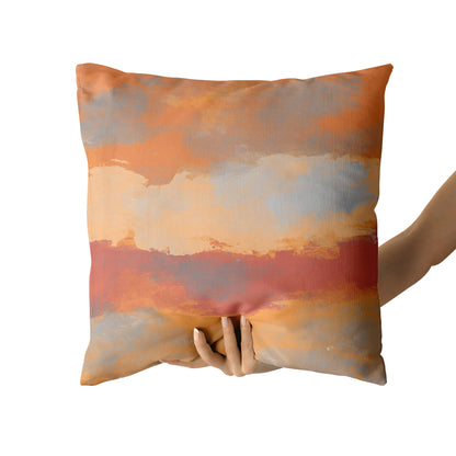 Paintbrush Abstract Sunrise Throw Pillow