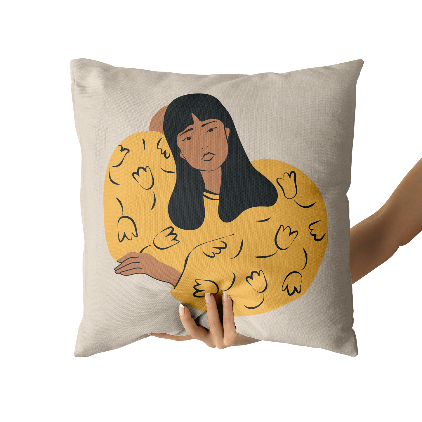 Cute Girl Living Room Decor Throw Pillow