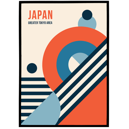 Greater Tokyo Area - Geometric Poster Print