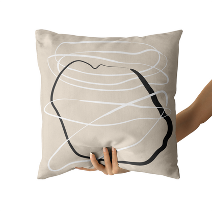 Scandinavian Line Art Throw Pillow