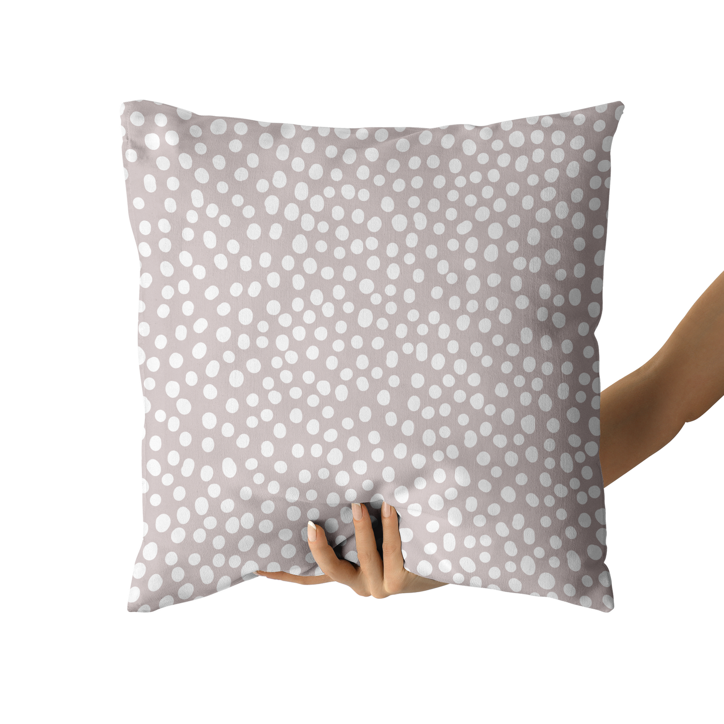 Beige White Dots Minimlist Style Throw Pillow