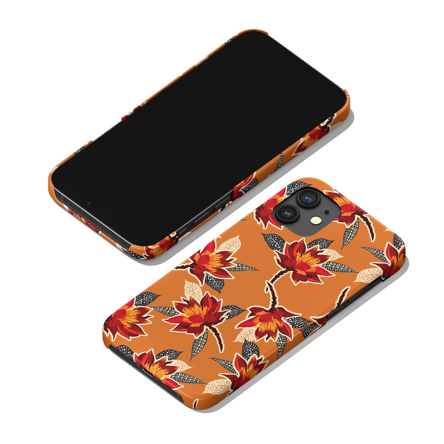 Mustard Tropical Floral Pattern iPhone Case