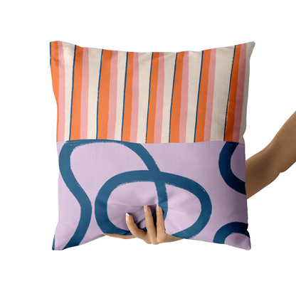 Modern Hand Painted Pattern Throw Pillow