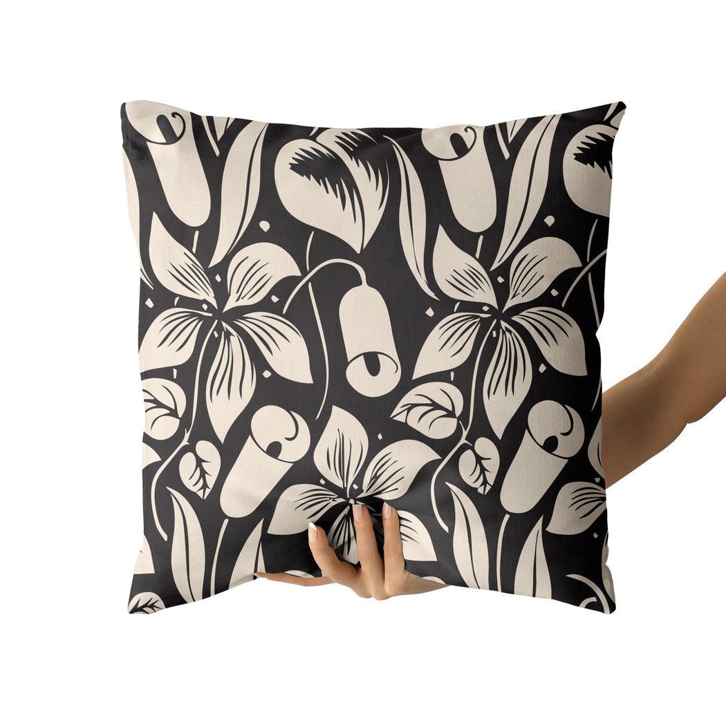 Throw Pillow with Flowers