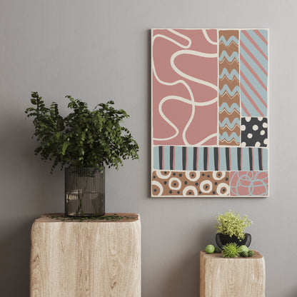 Pastel Abstract Mid Century Modern Canvas Print